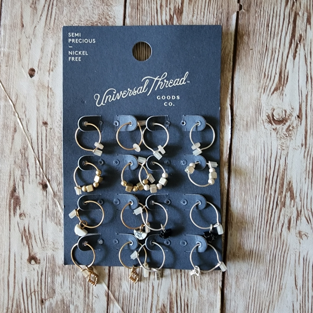 Pack of Eight Small Hoop Earrings - NWT